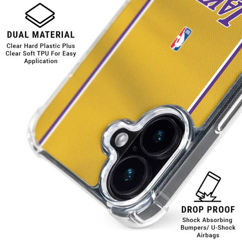 NBA Los Angeles Lakers Jersey iPhone 16 Clear Case